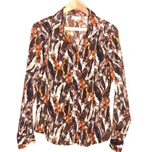 NY&C Fall blouse button down dress shirt camel tan